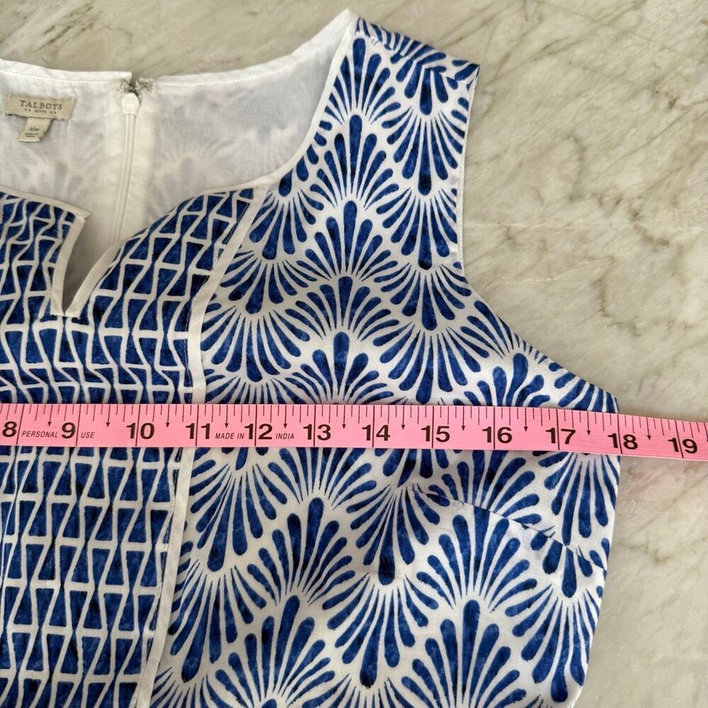 Talbots cotton Geo Mixed-Print fit and flare dress size 10P - Picture 6 of 9